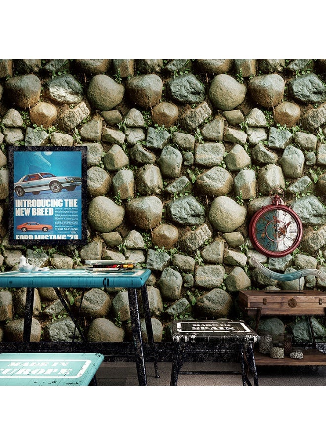 آنا خلفية جدارية من ورق حائط بي في سي ذات طابع ريترو مع زخارف من البلاط - Image 2