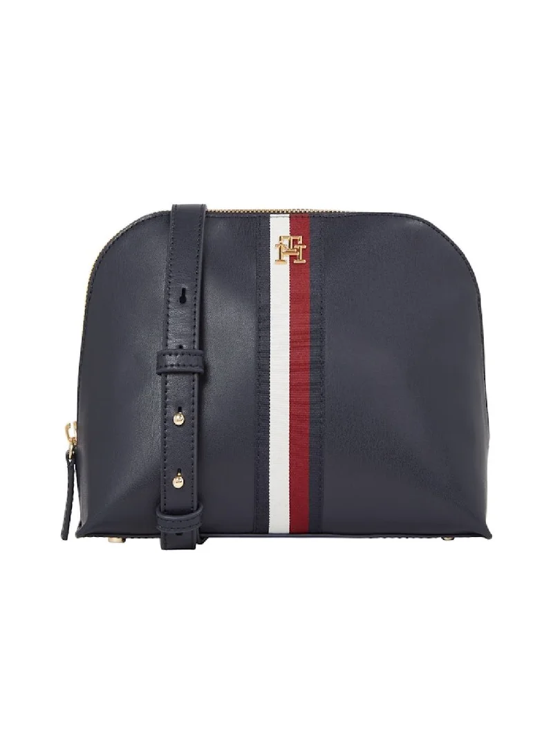 TOMMY HILFIGER Women's Th Monogram Crossover Bag, Blue - faux leather