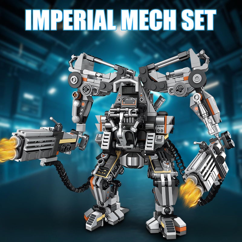 HIGH GODO Black Empire Mech Building Blocks Set for Adults, Motorized Robot Building Toy with Multiple Weapons, Combat Armor Style Warrior Collectible Gifts for Fans Man Teens Ages 14+ (684 Pieces) - Image 2