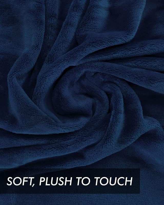 VAS COLLECTIONS® Premium Plush Single Blanket | 300 GSM Lightweight Cozy Soft for Bed, Sofa, Travel & Camping| 150x220 cm or 60X86 inches | Blue - Image 5