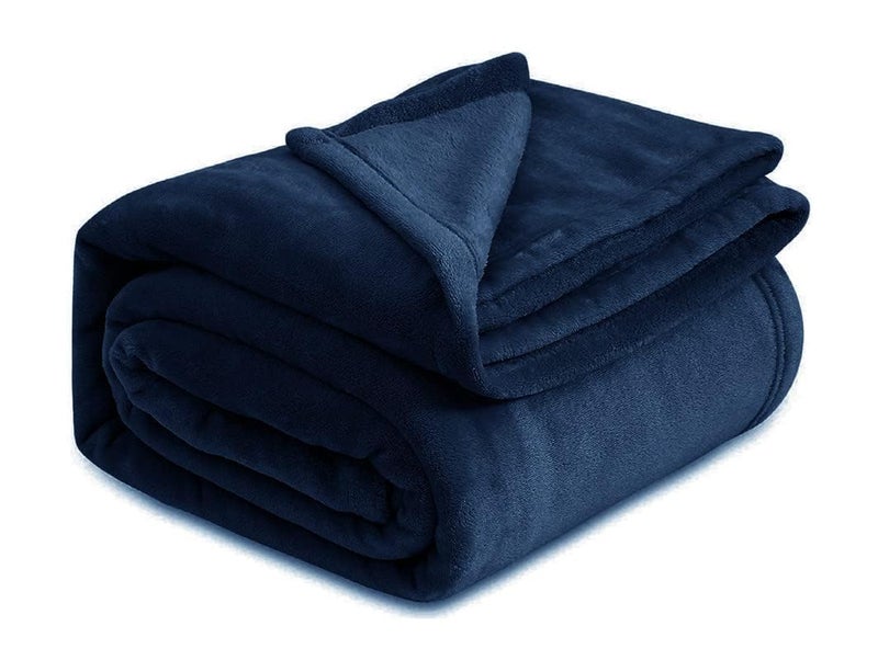 VAS COLLECTIONS® Premium Plush Single Blanket | 300 GSM Lightweight Cozy Soft for Bed, Sofa, Travel & Camping| 150x220 cm or 60X86 inches | Blue - Image 1