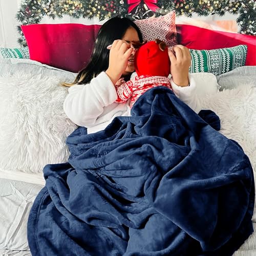 VAS COLLECTIONS® Premium Plush Single Blanket | 300 GSM Lightweight Cozy Soft for Bed, Sofa, Travel & Camping| 150x220 cm or 60X86 inches | Blue - Image 4