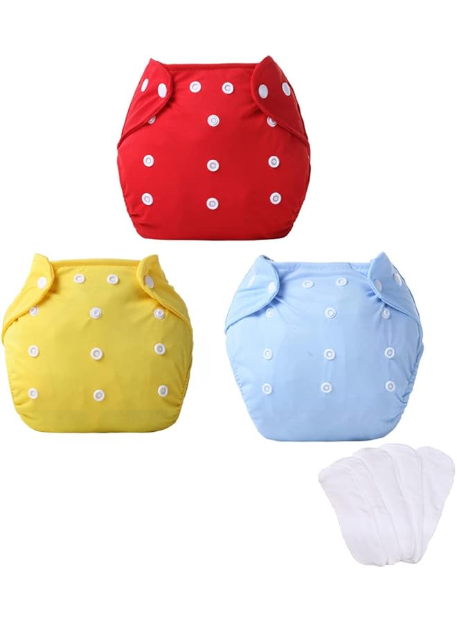 إيروريكس حفاضات قماشية للأطفال، عبوة من 3 قطع، مقاس واحد، قابلة للتعديل، قابلة للغسل، قابلة لإعادة الاستخدام، للبنات والأولاد - Image 1