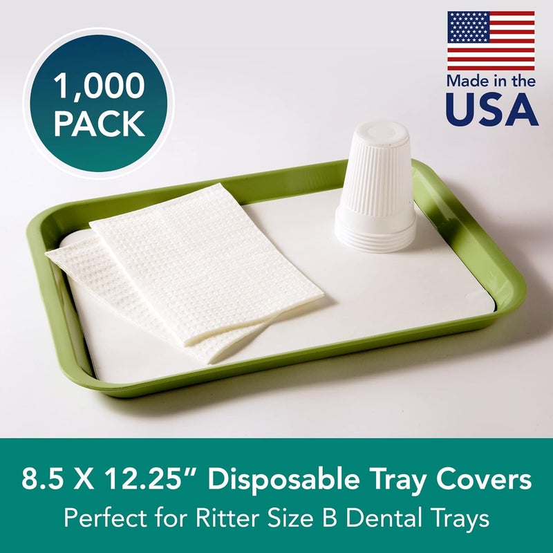 Tidi 917511 Choice Tray Cover, Heavyweight Bond, Fits Ritter Size B Dental Trays, White, 8.5" Width, 12.25" Length, Pack of 1000 - Image 2