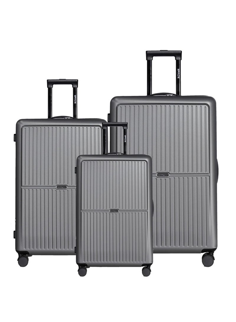 Space Luggage Set, ABS Material including Carry On Cabin Sizes, 20/24/28 Inches, Silver - Image 1
