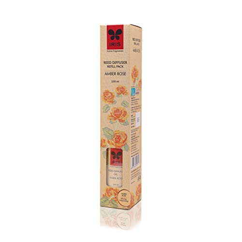IRIS, Home Fragrance, IRIS Amber Rose Reed Diffuser Refill, Lavender Scent, Toxin-Free, Fine-Living Fragrance, Aromachology, Mood Enhancer, Made in India - 1 Unit of 100ml Fragrance Diffuser Oil. - Image 1