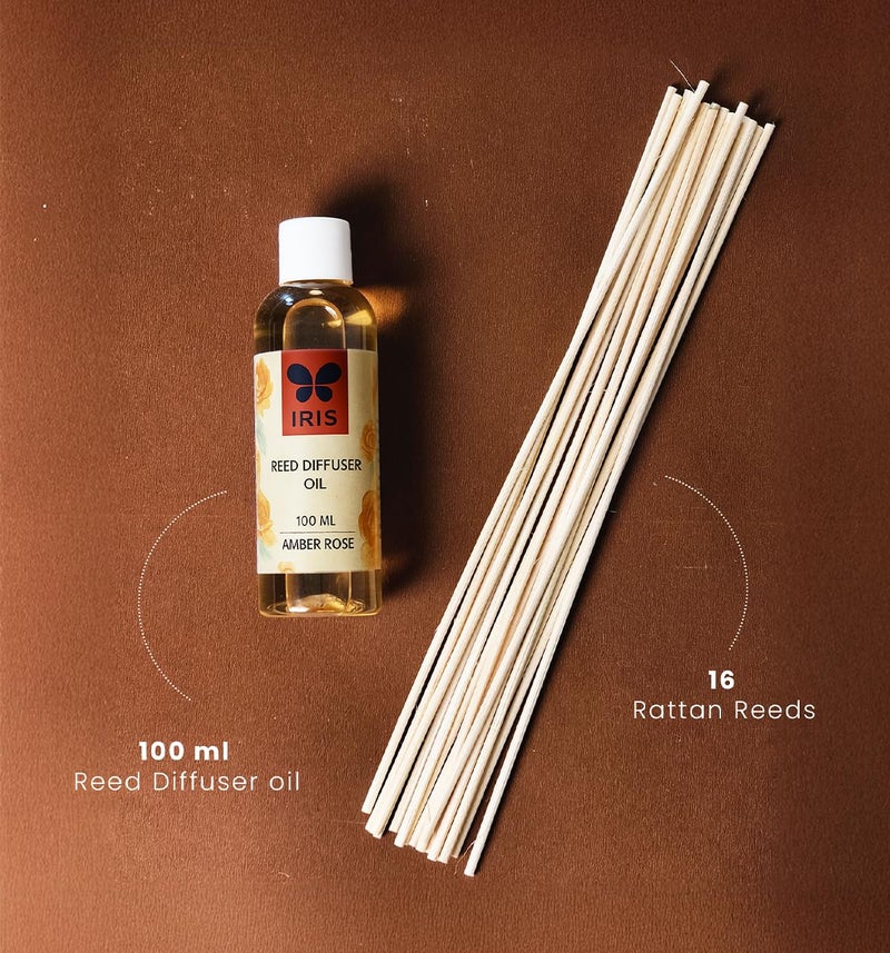 IRIS, Home Fragrance, IRIS Amber Rose Reed Diffuser Refill, Lavender Scent, Toxin-Free, Fine-Living Fragrance, Aromachology, Mood Enhancer, Made in India - 1 Unit of 100ml Fragrance Diffuser Oil. - Image 3