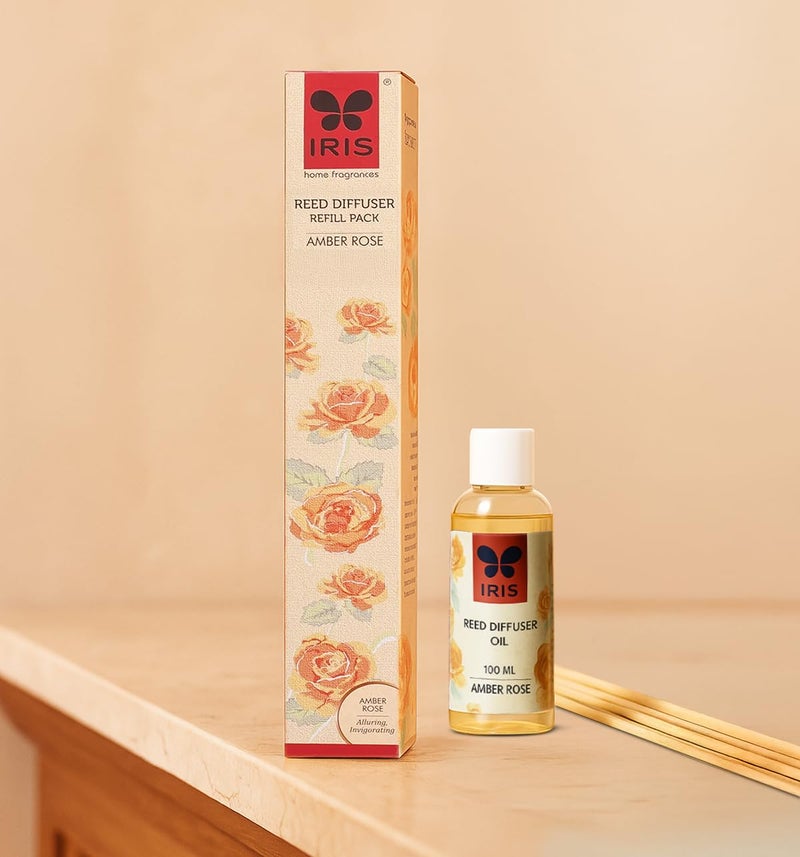 IRIS, Home Fragrance, IRIS Amber Rose Reed Diffuser Refill, Lavender Scent, Toxin-Free, Fine-Living Fragrance, Aromachology, Mood Enhancer, Made in India - 1 Unit of 100ml Fragrance Diffuser Oil. - Image 2