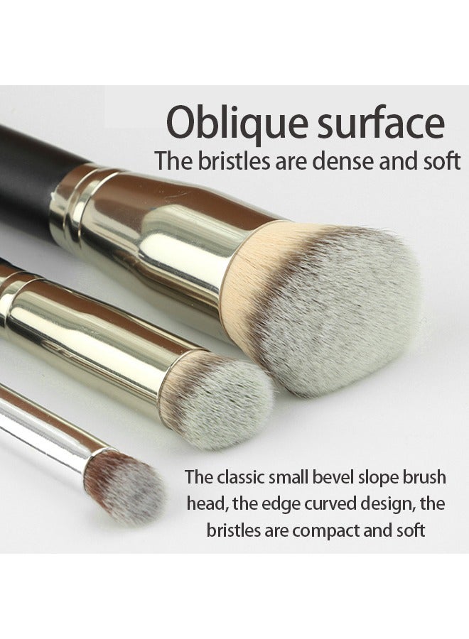 3 PCS Foundation Concealer Brushes Under Eye Mini Angled Brush Nose Contour Brush Small Makeup Foundation Brushes,Seamless Cover Synthetic Dark Circle Liquid Cream Cosmetics Contour Brush Beauty Tool - Image 2