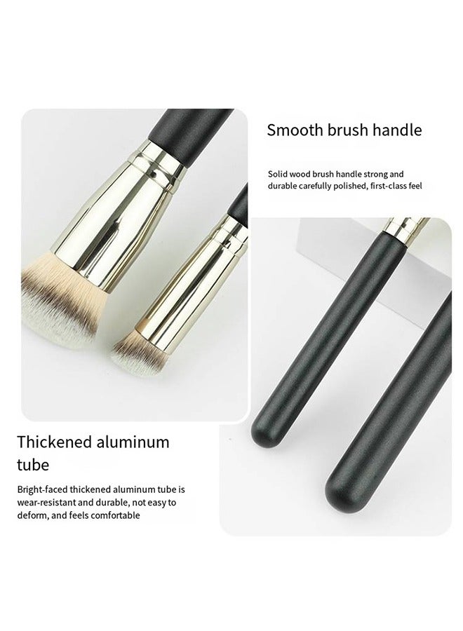 3 PCS Foundation Concealer Brushes Under Eye Mini Angled Brush Nose Contour Brush Small Makeup Foundation Brushes,Seamless Cover Synthetic Dark Circle Liquid Cream Cosmetics Contour Brush Beauty Tool - Image 3