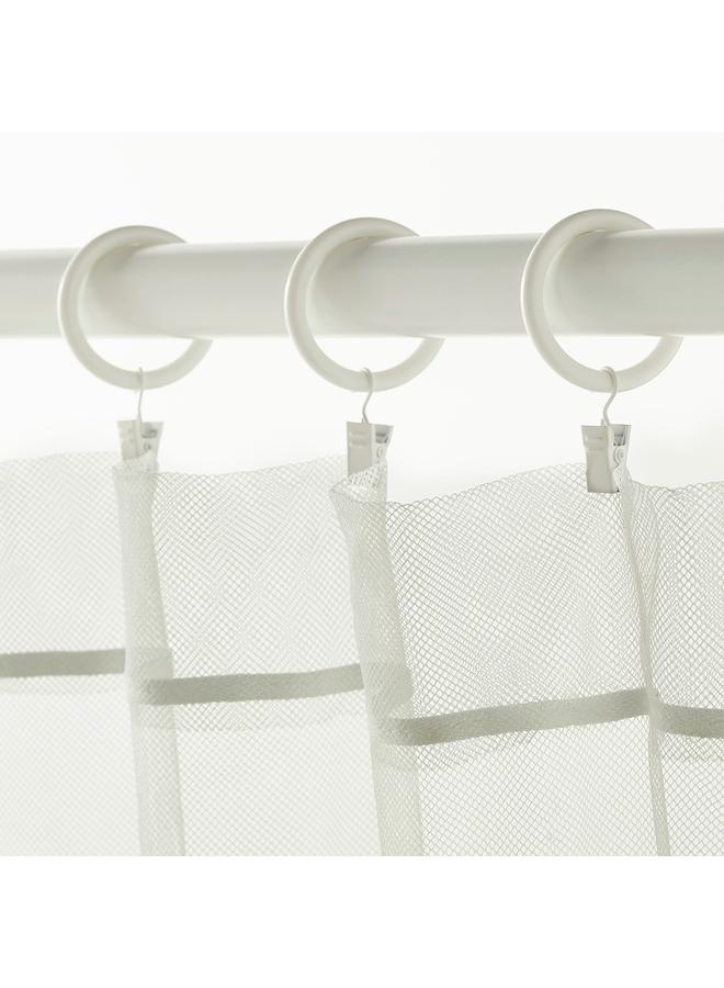 زبون حلقة ستارة مع مشبك وخطاف، أبيض، 38 مم - Image 3