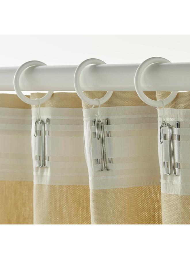 زبون حلقة ستارة مع مشبك وخطاف، أبيض، 38 مم - Image 2