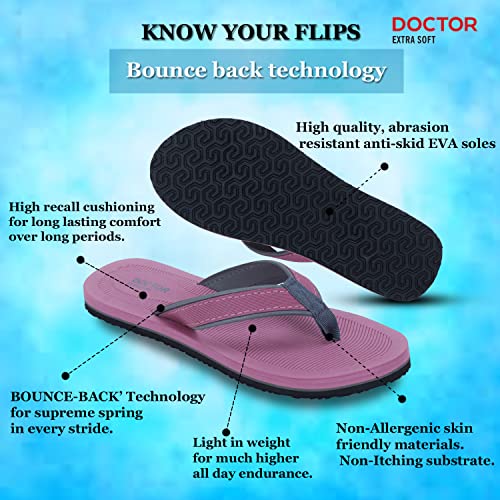 DOCTOR EXTRA SOFT House Slipper for Women's | Pregnancy | Orthopaedic & Diabetic | Indoor Outdoor Sliders Women | MCR chappals | Memory Foam Cushion| Fashionable Slippers for Ladies Daily Use D-04 - Image 2