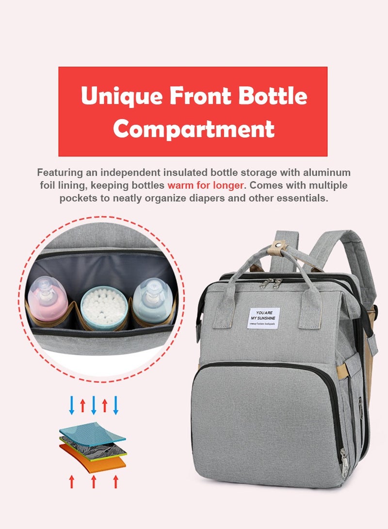 Newborn Baby Essential Multifunction Baby Diaper Backpack with Changing pad  Stroller Straps  Pacifier Case Mosquito Net  USB Charging Port Waterproof Travel Nappy Bags - Image 5