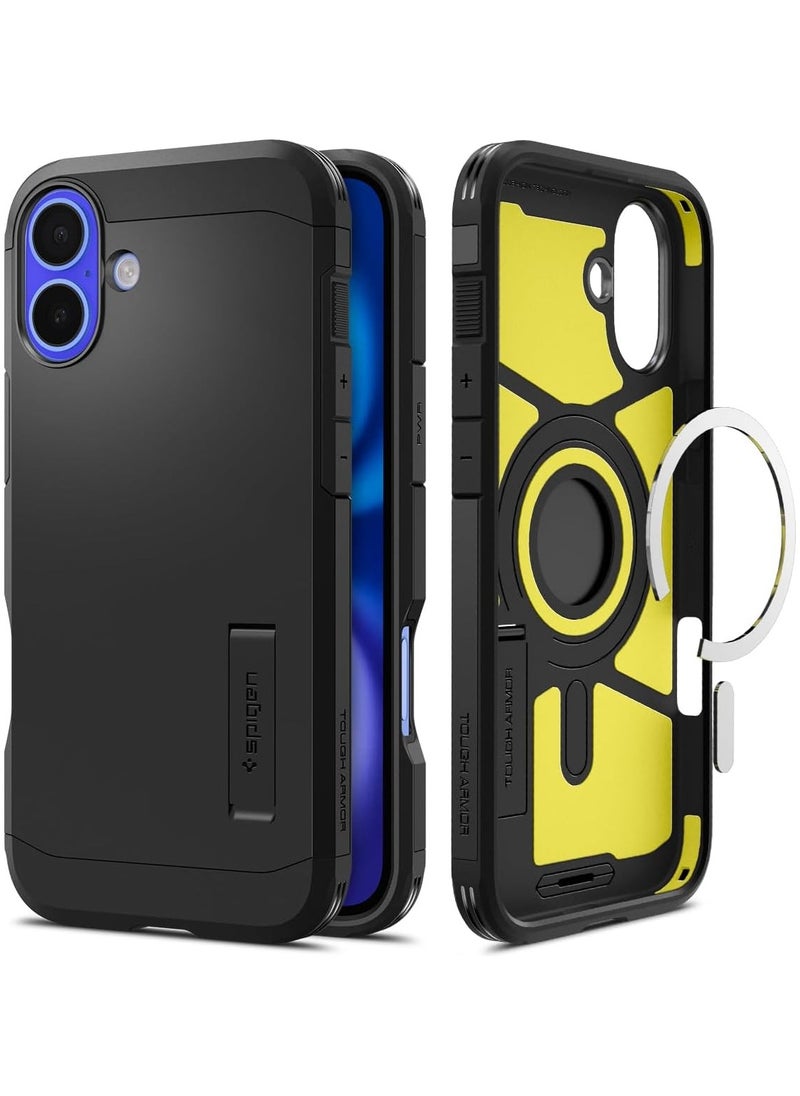 Spigen غطاء حالة Tough Armor MagFit AI لجهاز iPhone 16 مع MagSafe وحامل (2024) - أسود  - Image 1