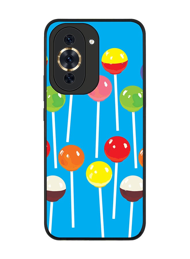Stylizedd Rugged Black edge case for Huawei nova 10 Pro Slim fit Soft Case Flexible Rubber Edges Anti Drop TPU Gel Thin Cover - Lollipop Loops  - Image 1