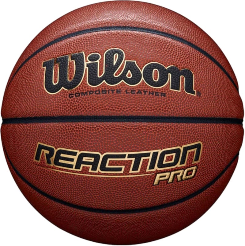 Wilson Unisex' s Reaction Pro Basketball, Brown, 5