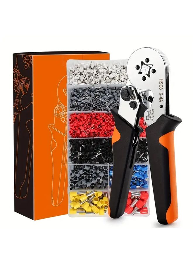HSC8 6 6A 0 25 6mm² Self Adjustable Ratchet Wire Crimping Tool Kit with Terminals - Image 2