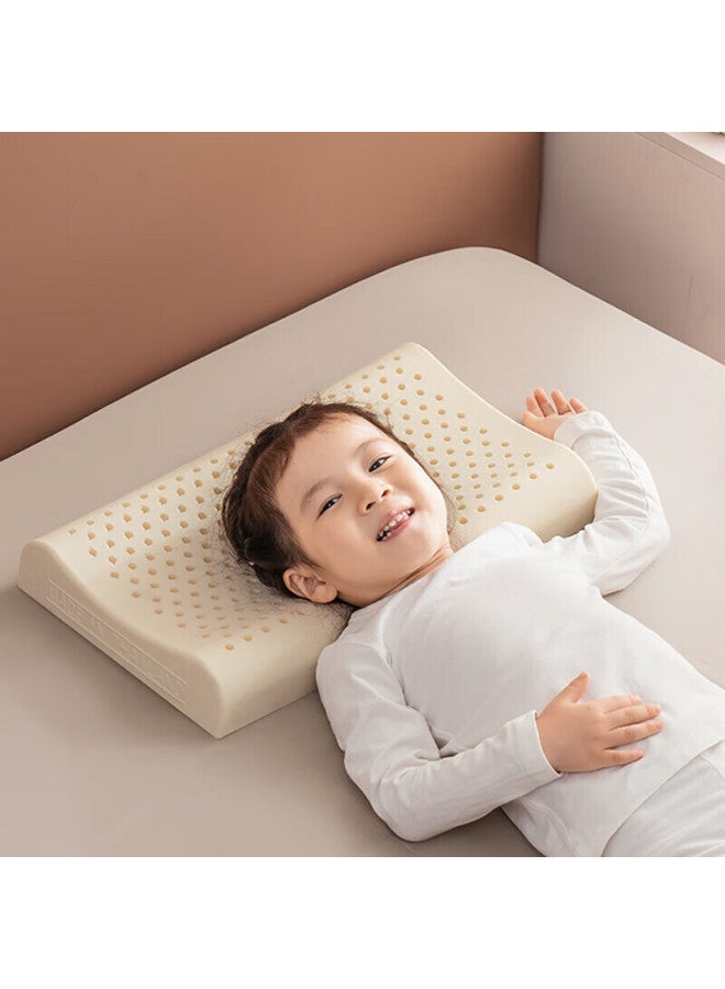 GOLDEN TREE Jinxiangshu Latex Pillow, Imported Natural Latex Cervical Pillow From Thailand, Rubber Sleeping Pillow, Children's And Teenagers' Wave Pillow - Image 1