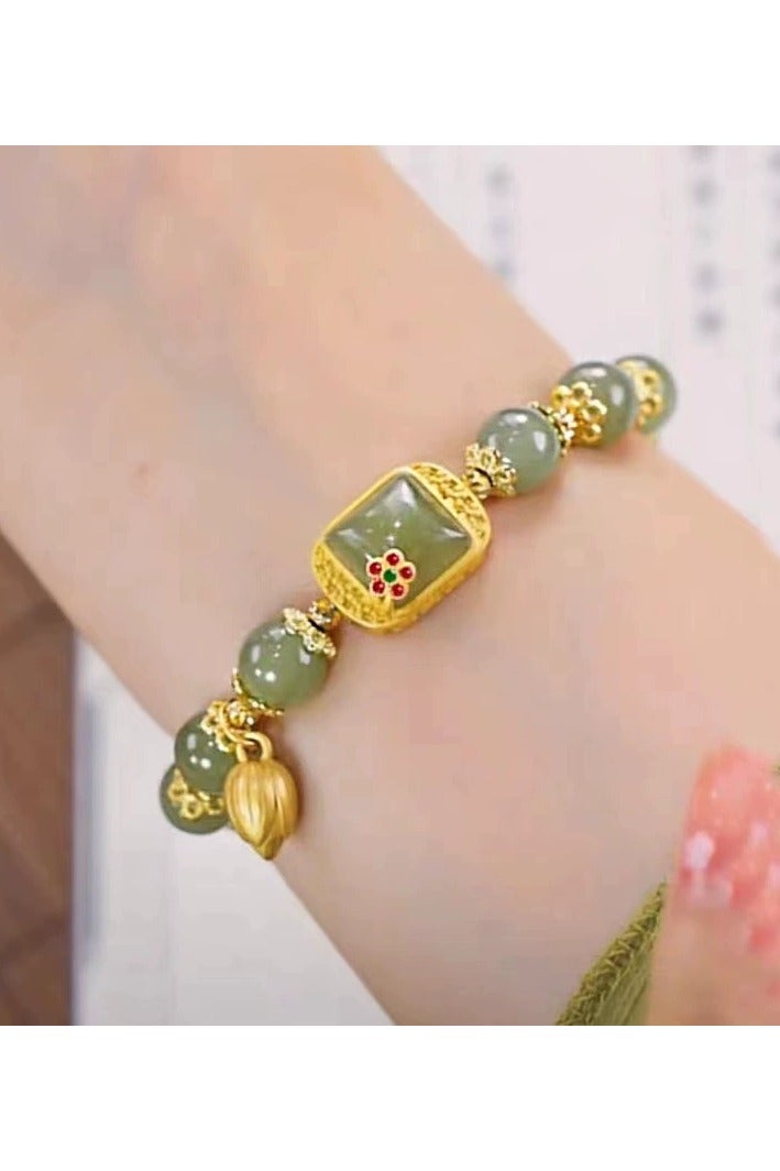 Goolsky Sugar Cube Lotus Pod Bracelet for Women | Step-by-Step Lotus Inspired Summer Jewelry | Unique Handmade Accessory  - Image 1