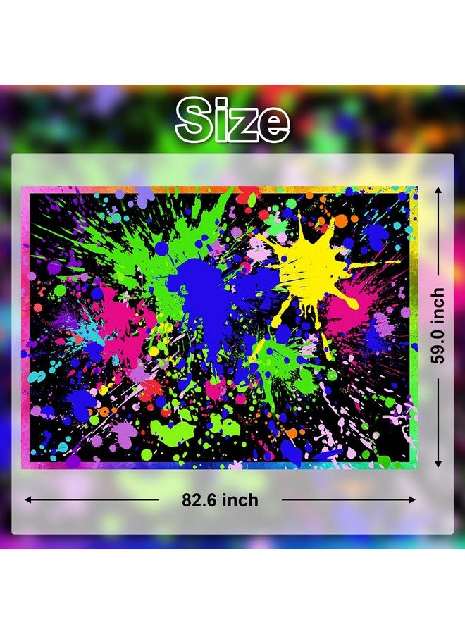 Avezano Glow Neon Party Backdrop Glow In The Dark Background Colorful Graffiti Splash Paint Slime Backdrops Black Light Party Banner For Kids Birthday Decorations (7X5Ft) - Image 5