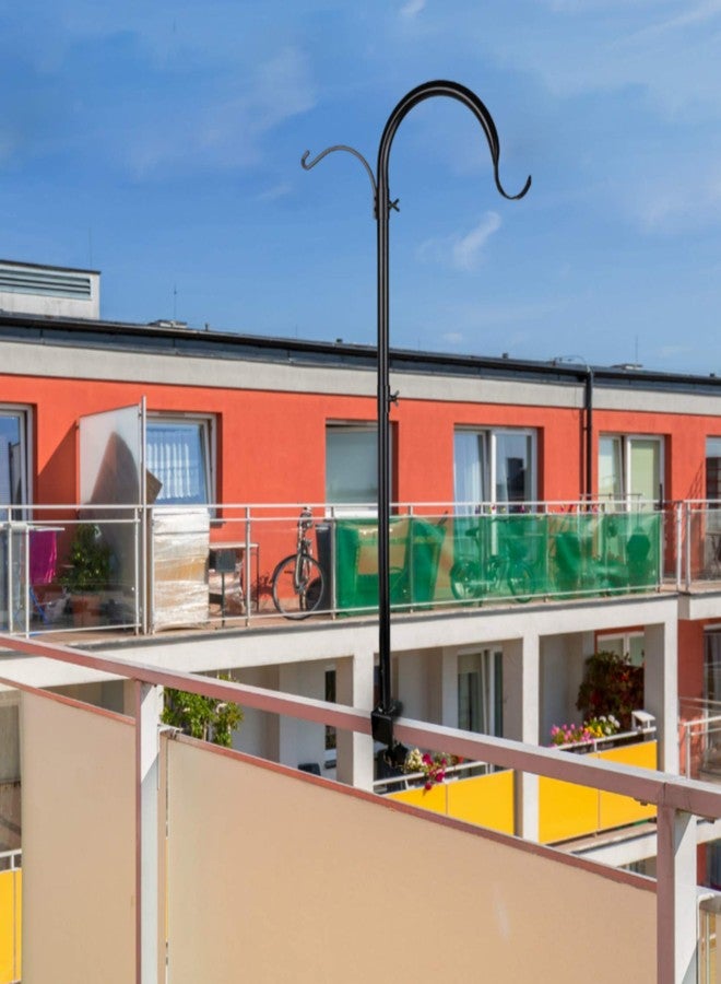 WOSIBO Three Span Deck Hook, 37 Inches Deck Bird Feeder Pole, Hanging Baskets Porch Multi-Hook for Deck Kit with Three Branches for Plant Hangers, Lanterns, Wind Chimes and More - Image 5