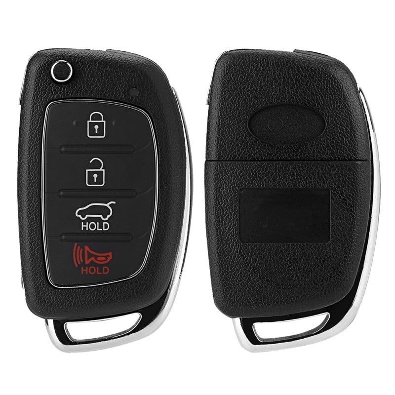 Flip Remote Key Case: 4 Button High-quality Plastic Shell - Direct-fit Replacement For Hyundai Santa Fe (Ix45) 2013-2014 Car Key Fob - Image 5