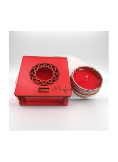 MIRFA Scented Candle In Wood Crafted Box - Rose Ambiance - Small  - Image 1