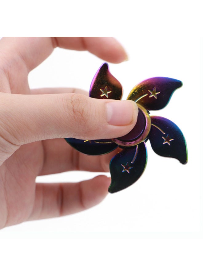 Explosions Electroplating Colorful Fingertip Gyro Zinc Alloy Finger Gyro Metal Decompression Stall Toys-Color:41 Lotus  - Image 5