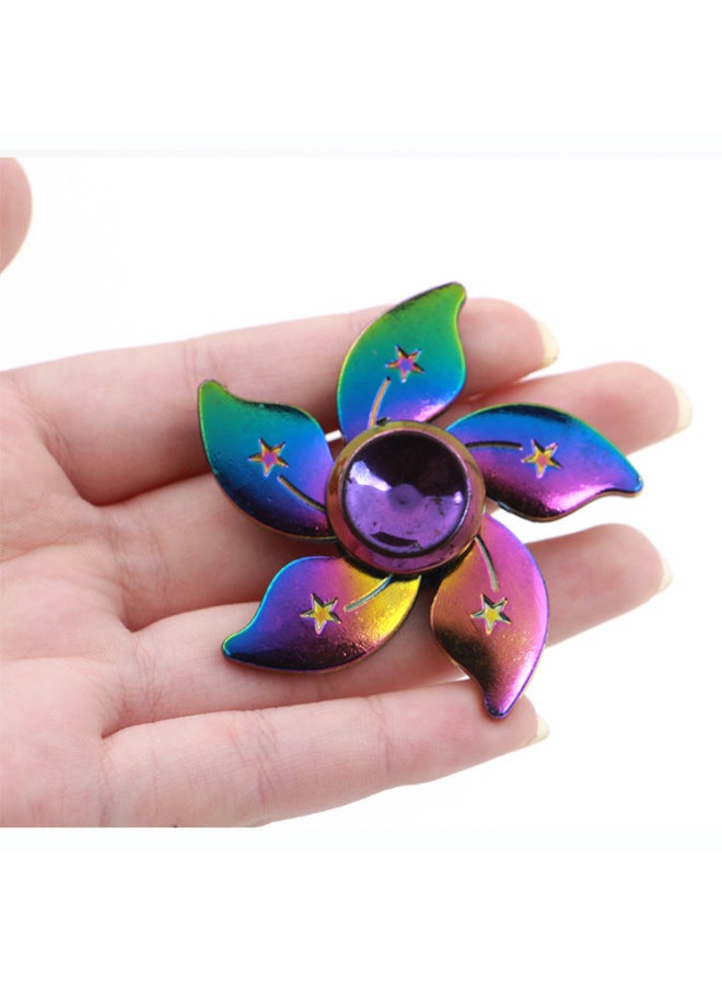 Explosions Electroplating Colorful Fingertip Gyro Zinc Alloy Finger Gyro Metal Decompression Stall Toys-Color:41 Lotus  - Image 4