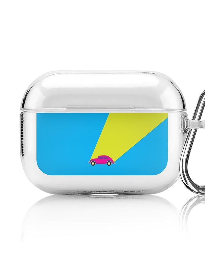 Stylizedd Classic Clear printed Case for Apple AirPods Pro 2nd Generation Thin Transparent Cover [Designed for Apple AirPods Pro 2nd Generation] - Retro Bug Blue - Image 1