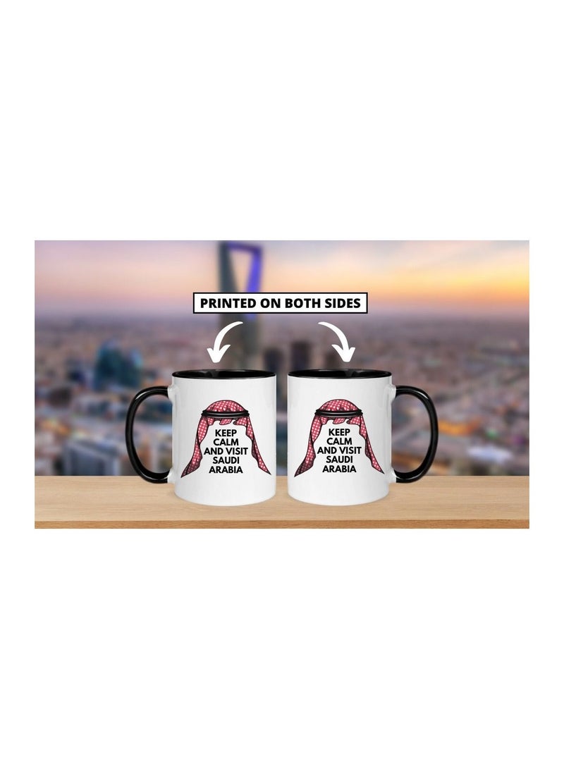 MEC KSA Keep Calm And Visit Kingdom Of Saudi Arabia Mug For Saudi National Day Printed Coffee Mug 11Oz White Handle - Image 3