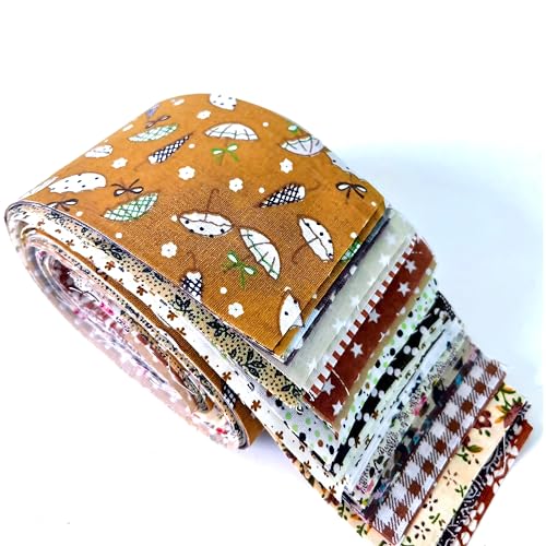 wfljl 42 Fabric Strips 2.5" x 44" | Cotton Bundles for Quilting - Assortment of Quilting Fabric with Vintage Floral Designs - Image 1