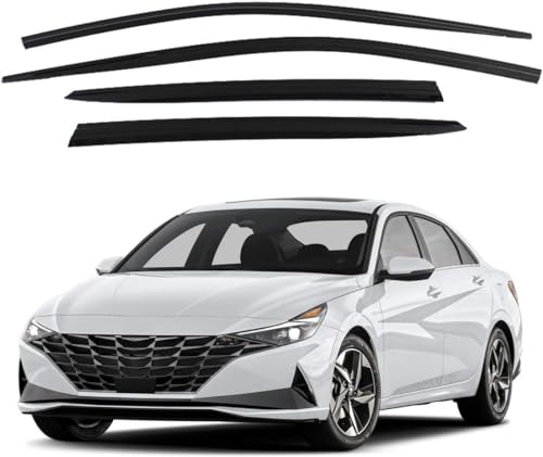 KD SAFE Safe Smoke Window Visor Sun Rain Vent Guard 4 Pcs Set Compatible with 2021 Elantra Avante Elantra N Elantra N Line Out Channel Visor - Image 1