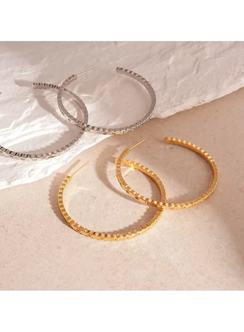 Sparkling Hoop Earrings for ladies girls women, 925 Silver Ear Pins Anti-Allergy, Elegant Birthday Anniversary Valentine's Day Gifts  - Image 5