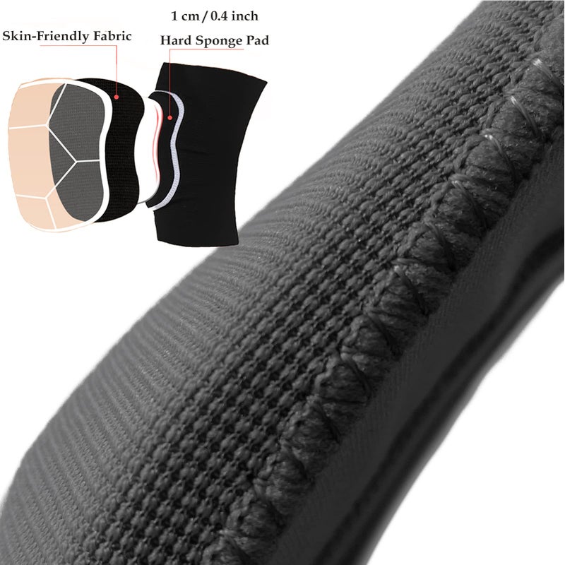 DANCE YOU DANCEYOU Dance Knee Pads Hard Sponge Volleyball Knee Brace for Big Kid Teen Adults Football Pole Dancer Workout Knee Protector  Black  XL - Image 3