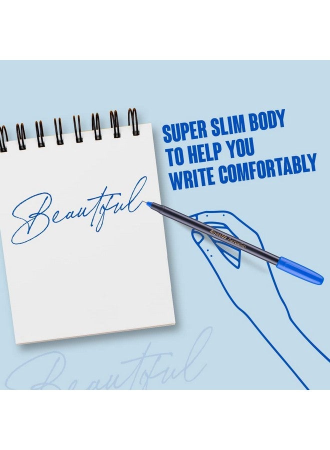 Reynolds AEROSLIM Ball Pen SET - 25 PENS (15 BLUE, 5 Black, 5 Red) | PENS WITH COMFORTABLE GRIP |BALL PENS FOR WRITING | PEN FOR STUDENTS & OFFICE STATIONERY | 0.7 mm TIP SIZE - Image 4