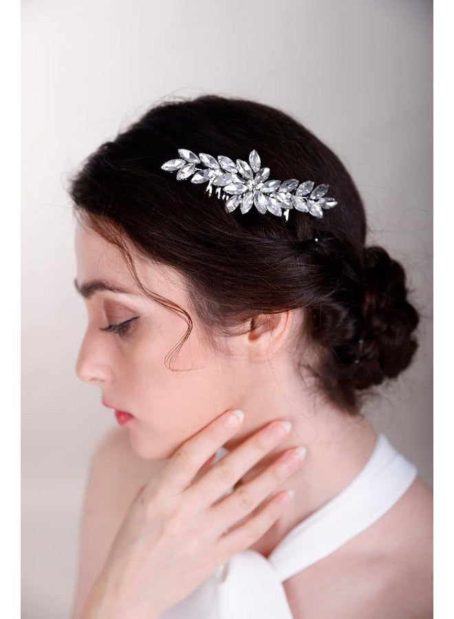 BERYUAN Simple Crystals Hair Comb For Women Girls Bride Hair Comb Multicolor Comb Purple - Image 5