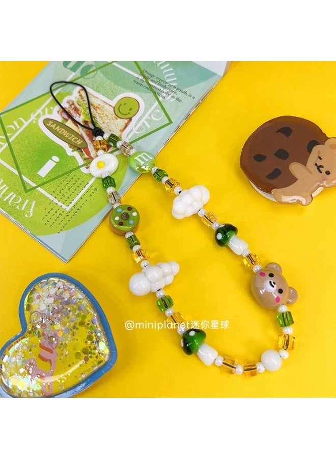 NIBEMINENT Phone Charm/ Chain Strap for Women Girls,Cloud Green Element Cell Phone Case Lanyard Wrist Strap