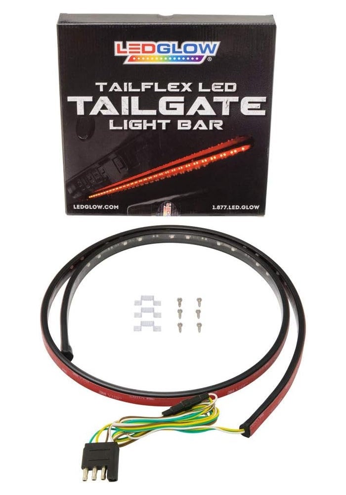 LEDGlow 49 Inch TailFlex Truck Tailgate Flexible LED Light Bar - Brake and Turning Signal - White Reverse Lights - Image 1