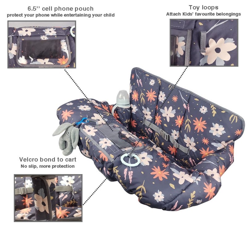 DODO NICI Shopping Cart Cover for Baby/Toddler, Cozy High Chair Cover, with Removable positioner, Dark Blue - Image 4