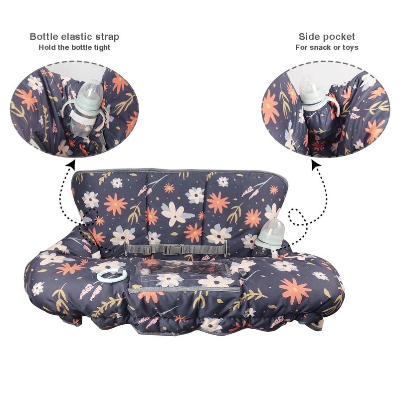 DODO NICI Shopping Cart Cover for Baby/Toddler, Cozy High Chair Cover, with Removable positioner, Dark Blue - Image 5