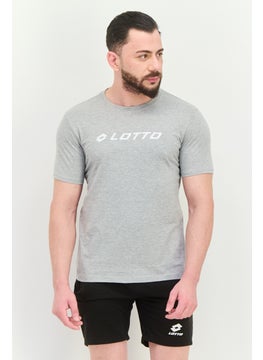 LOTTO Men Sportswear Fit Short Sleeve Outdoor T-Shirt, Grey  - Image 1
