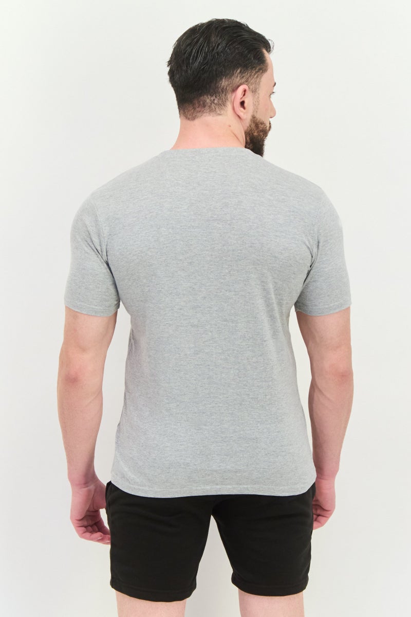 LOTTO Men Sportswear Fit Short Sleeve Outdoor T-Shirt, Grey  - Image 2