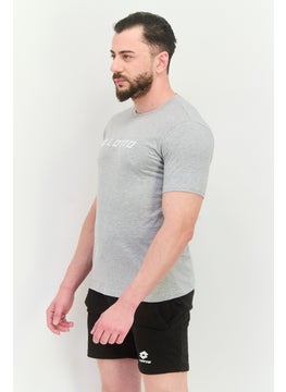 LOTTO Men Sportswear Fit Short Sleeve Outdoor T-Shirt, Grey  - Image 3