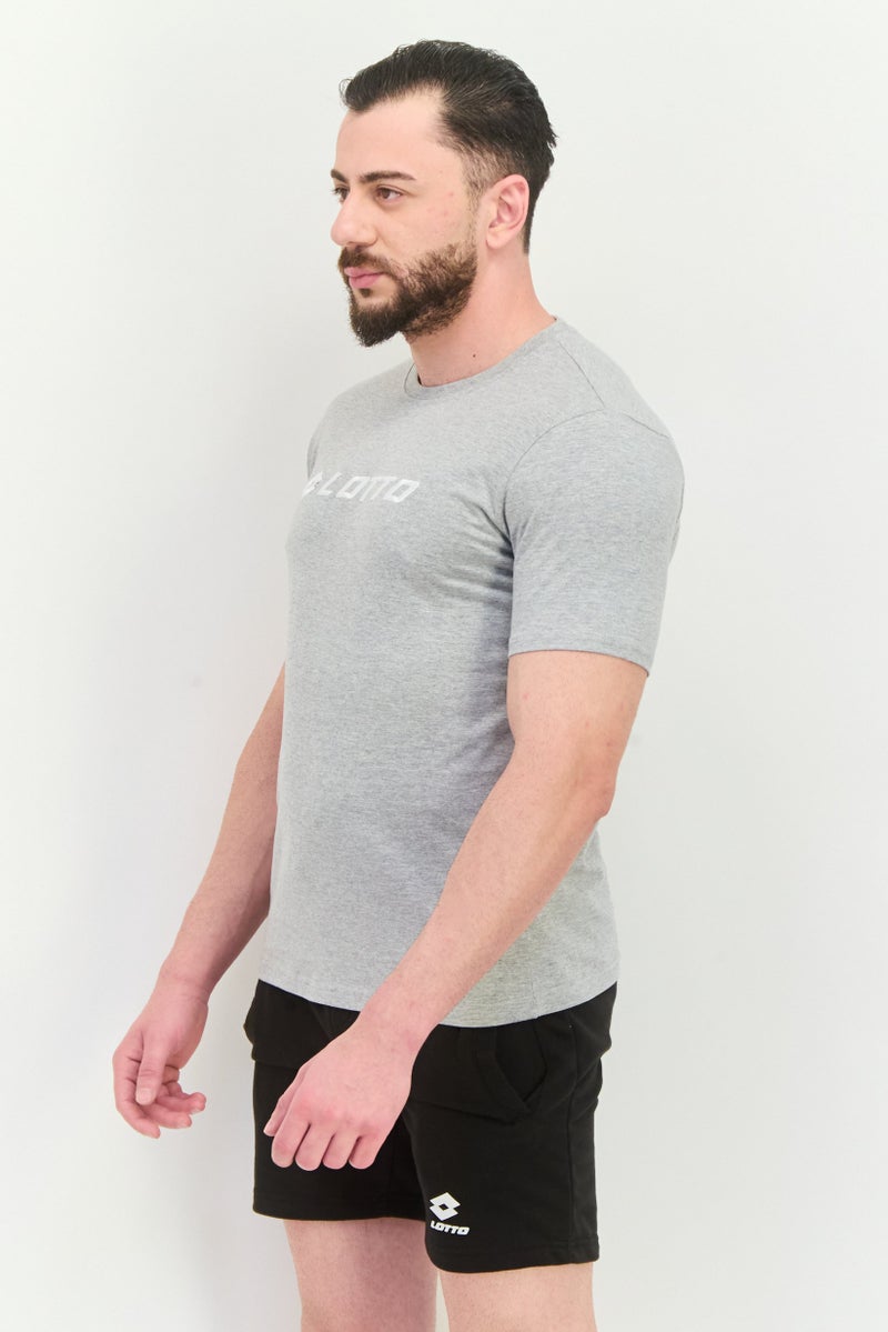 LOTTO Men Sportswear Fit Short Sleeve Outdoor T-Shirt, Grey  - Image 3