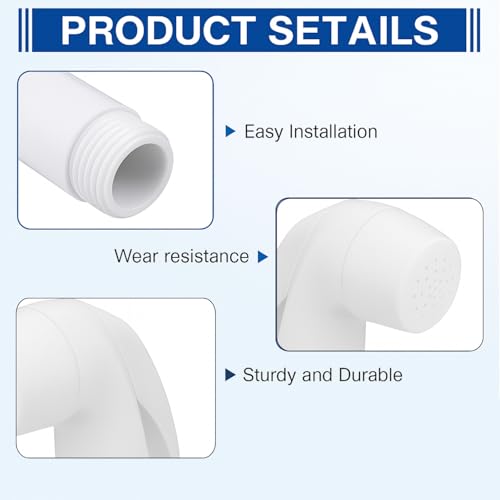 WOYO White ABS Health Faucet Set for Bathroom | Jet Spray with 1.2-Metre Ultra Flexible PVC Hose | Toilet Shower Spray, Bidet Use, and Bathroom Cleaning – Set of 1 (Style-5) - Image 2