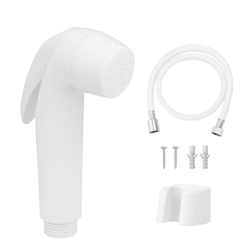 WOYO White ABS Health Faucet Set for Bathroom | Jet Spray with 1.2-Metre Ultra Flexible PVC Hose | Toilet Shower Spray, Bidet Use, and Bathroom Cleaning – Set of 1 (Style-5) - Image 1