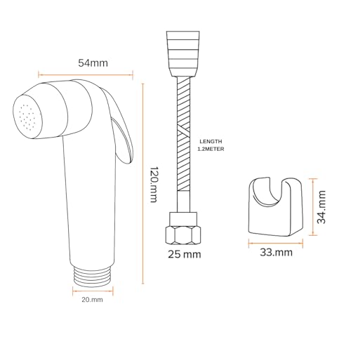 WOYO White ABS Health Faucet Set for Bathroom | Jet Spray with 1.2-Metre Ultra Flexible PVC Hose | Toilet Shower Spray, Bidet Use, and Bathroom Cleaning – Set of 1 (Style-5) - Image 5