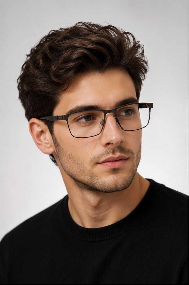 كاريرا إطار نظارات طبية رجالي CARRERA 8849 VZH 55، إطار كامل من الفولاذ المقاوم للصدأ، نظارات خفيفة الوزن ومناسبة لتركيب العدسات الطبية، لون برونزي مطفي، مقاس 55-18-140 مم. - Image 4